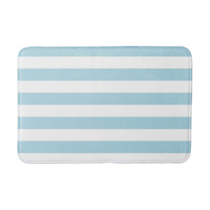 Tapis De Bain Rayures Bleu Clair et Blanc