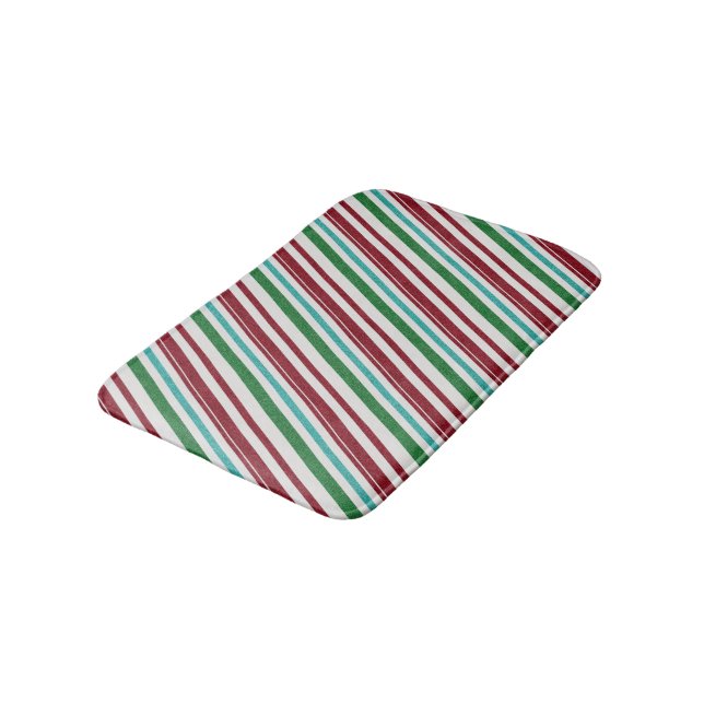 Tapis De Bain Rayures de bonbon Paillettes (Angle)
