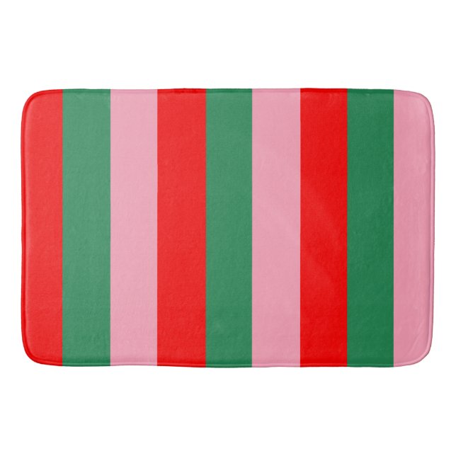 Tapis De Bain Rayures de Noël contemporaines  (Devant)