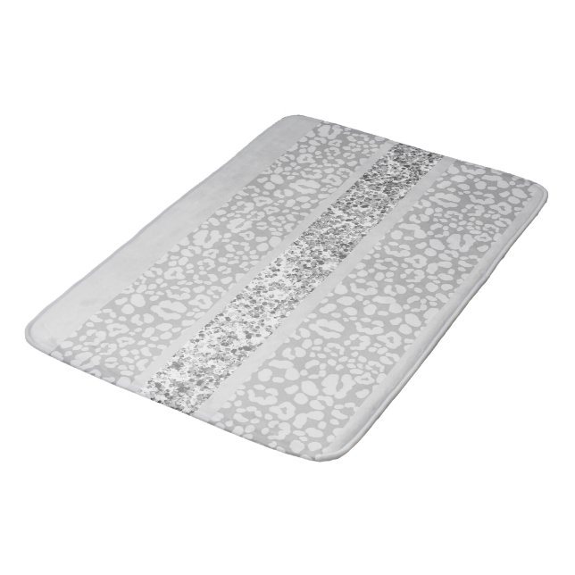 Tapis De Bain Rayures de paillettes de léopard Glam 7 (Angle)
