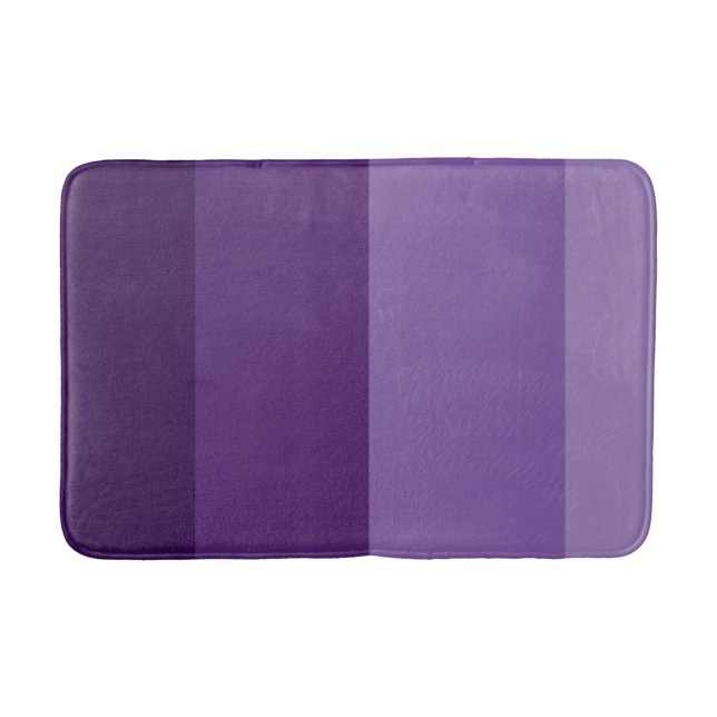 Tapis De Bain Rayures de teintes foncées et claires de violet (Devant)
