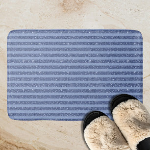 Tapis De Bain Rayures horizontales de style paillettes indigo fo
