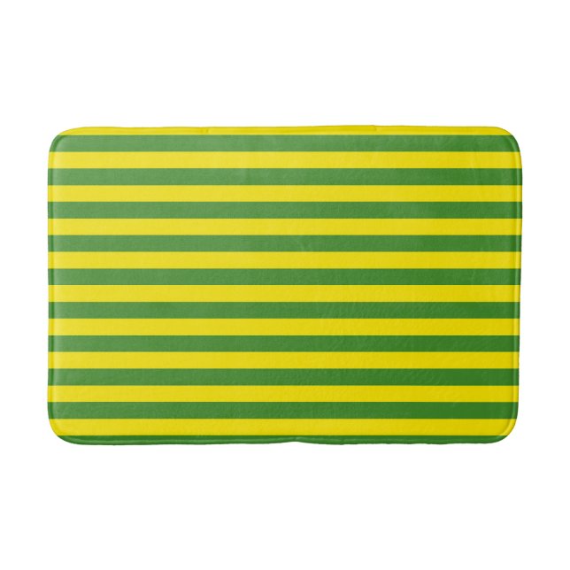 Tapis De Bain Rayures jaune et verte (Devant)