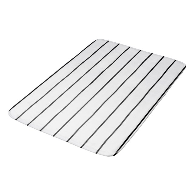 Tapis De Bain Rayures noires et blanches (Angle)