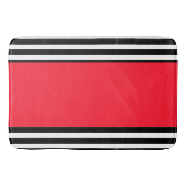 Tapis De Bain Rayures noires et blanches, groupe rouge (Devant)
