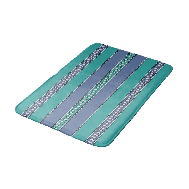 Tapis De Bain Rayures Océan Brise (Angle)