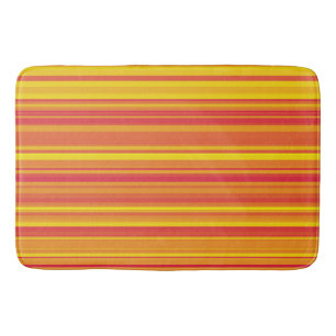 Tapis De Bain Rayures Orange Rouge Jaune