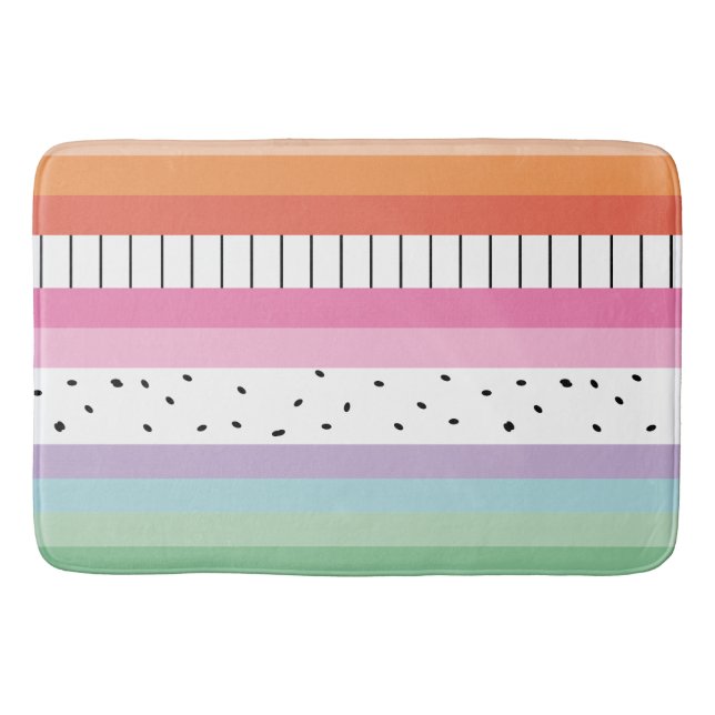 Tapis De Bain Rayures Pop Whimsical (Devant)