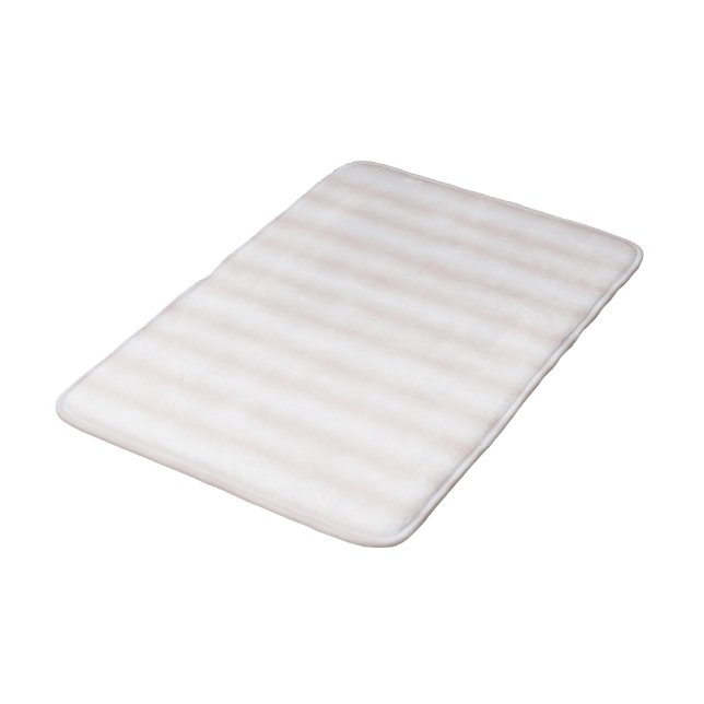 Tapis De Bain Rayures rose clair et blanc (Angle)