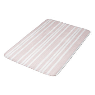Tapis De Bain rayures rose et blanche