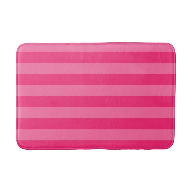 Tapis De Bain Rayures rose pâle et rose chaud (Devant)
