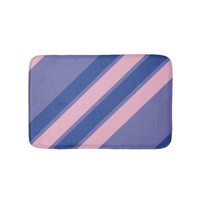 Tapis De Bain Rayures roses et nuances de violet (Devant)