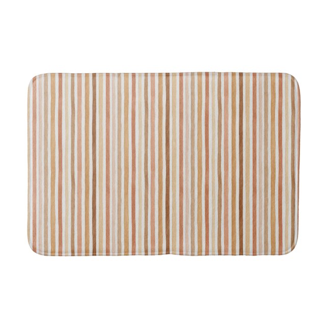 Tapis De Bain Rayures Rouge Gland Crème Chocolat Latte (Devant)