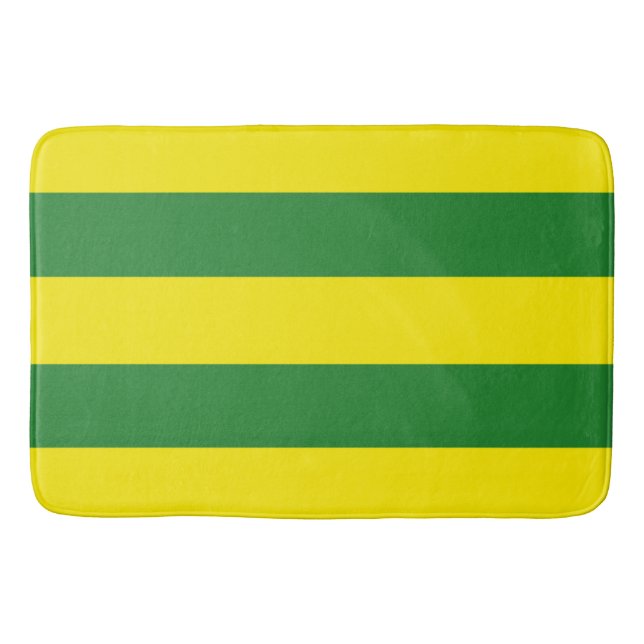 Tapis De Bain Rayures Vertes et Jaunes (Devant)