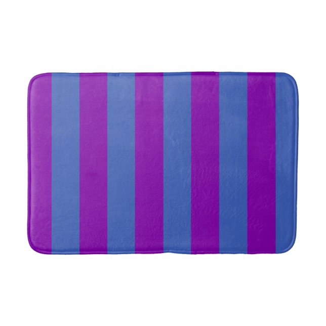 Tapis De Bain Rayures violettes et bleues (Devant)