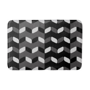 Tapis De Bain Rectangles diagonales noir gris foncé