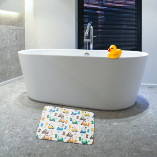 Tapis De Bain Recyclage coloré Camions-poubelles et poubelles