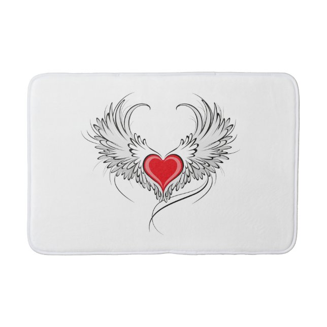 Tapis De Bain Red Angel Coeur avec ailes (Devant)