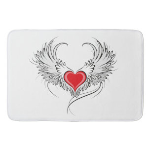 Tapis De Bain Red Angel Coeur avec ailes