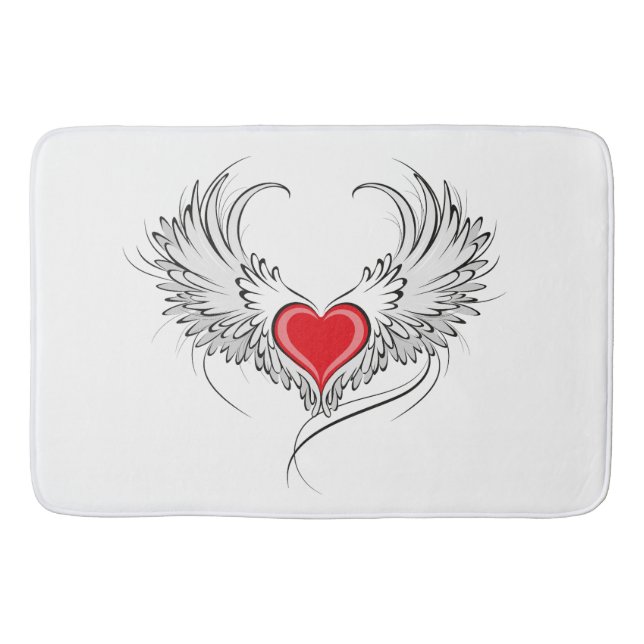 Tapis De Bain Red Angel Coeur avec ailes (Devant)