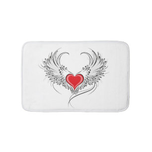 Tapis De Bain Red Angel Coeur avec ailes