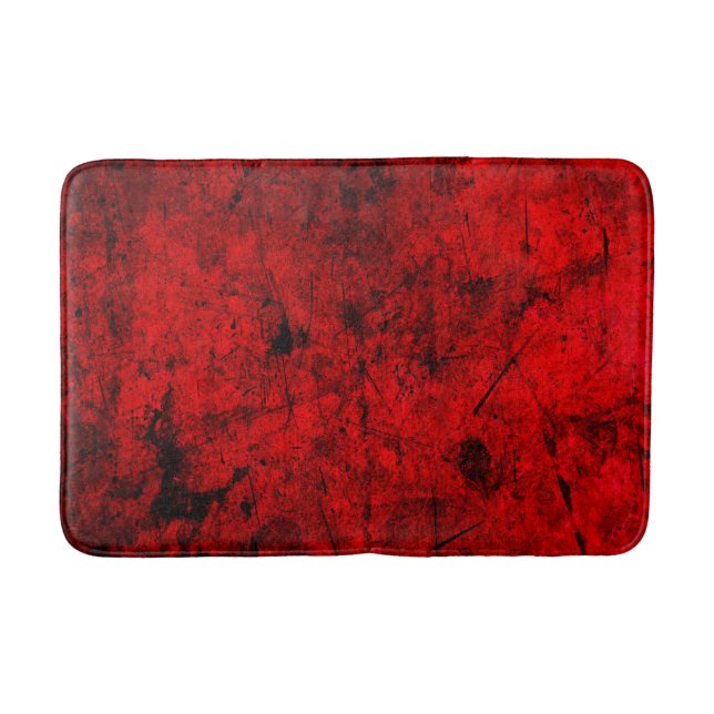 Tapis De Bain Red Black grunge art graphique numérique abstrait (Devant)