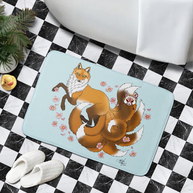 Tapis De Bain Red Fox Tails Kitsune Kasai (Créateur téléchargé)