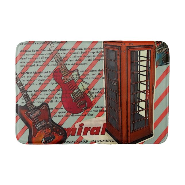 Tapis De Bain Red Telephone Band Rock n Roll Guitare électrique (Devant)