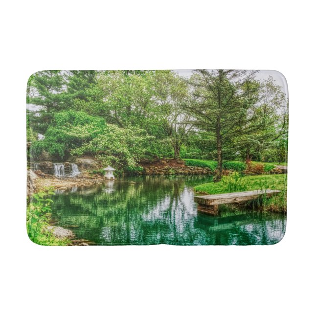 Tapis De Bain Reflets de vert de printemps (Devant)