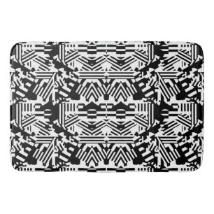 Tapis De Bain Réflexions Abstraites : Lignes, Cubes et Monochrom