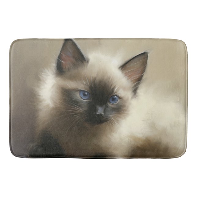 Tapis De Bain Regard D'Innocence Siamese Kitten Portrait (Devant)