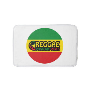 Tapis De Bain Reggae Musique avec des vibes positives et drapeau