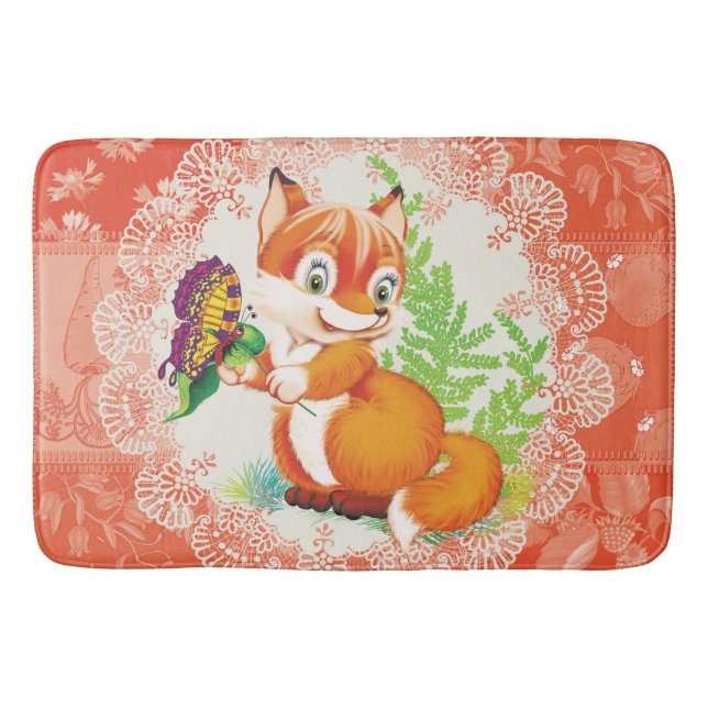 Tapis De Bain renard et papillon (Devant)