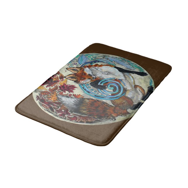Tapis De Bain Renard spiral d'automne (Angle)