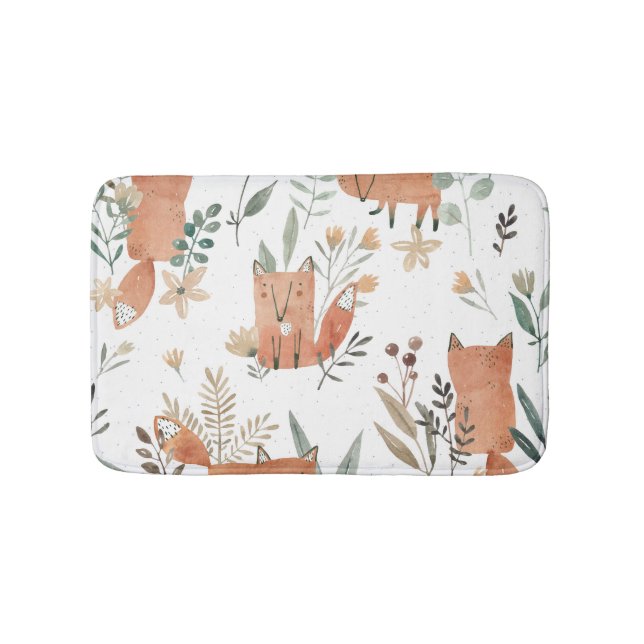 Tapis De Bain Renards dans les prés : Aquarelle transparente (Devant)