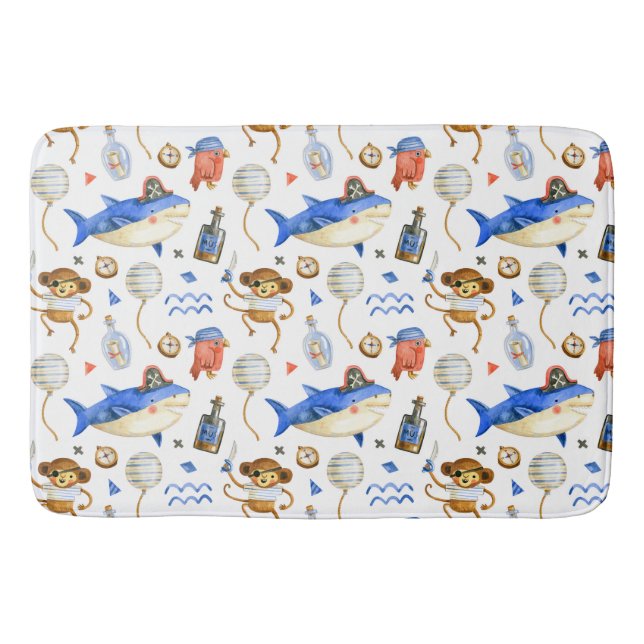 Tapis De Bain Requins et pirates singes (Devant)