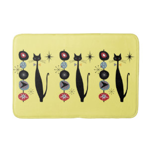 Tapis De Bain Retro Atomique Moyen Siècle Moderne MCM Cool Chat