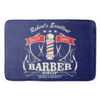 Retro Barber Stylet Work Floor Mat Blue