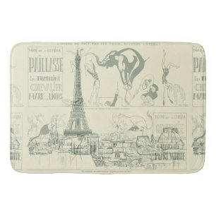Tapis De Bain Rétro concepteur vintage de Tour Eiffel de cirque