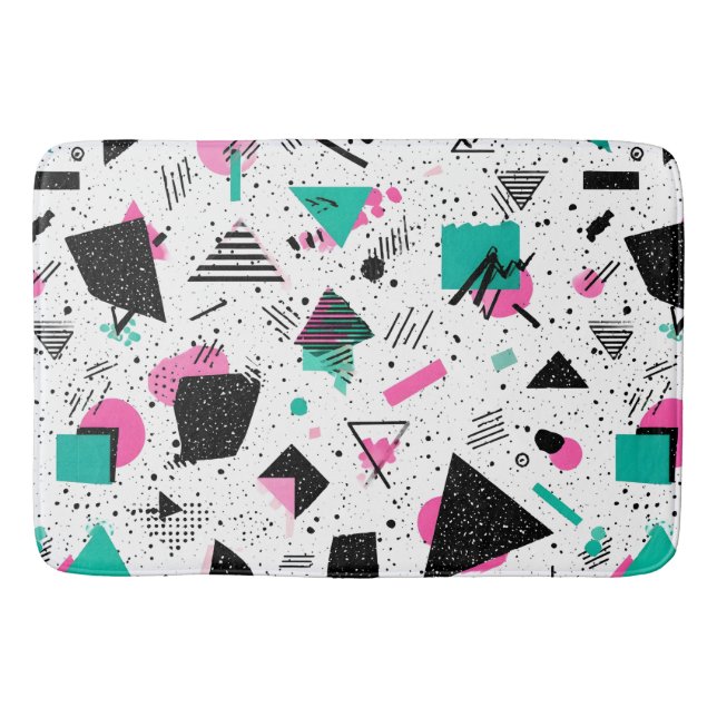 Tapis De Bain Retro Memphis Geometric Pattern (Devant)