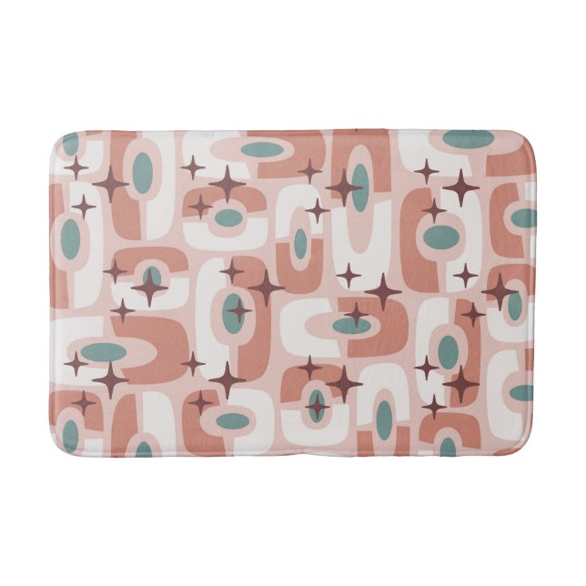 Tapis De Bain Retro Mid Century Modern Cosmic Abstract Pattern (Devant)
