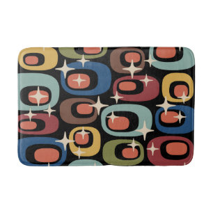 Tapis De Bain Retro Mid-Century Moderne Abstrait