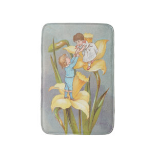 Tapis De Bain Rétro Mignon Douce Saint-Valentin, enfants et jonq