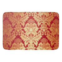 Rétro motif rouge de luxe élégant de damassé d'or