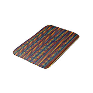 Tapis De Bain Rétro naval et chevrons rayés boho des années 70