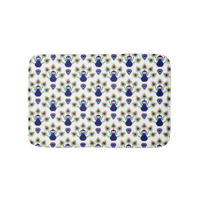 Tapis De Bain rétro paon exotique de l'Inde (Devant)