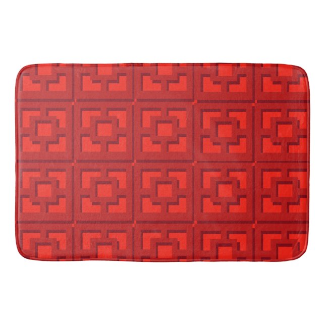 Tapis De Bain Retro Red Trellis Bath Mat (Devant)