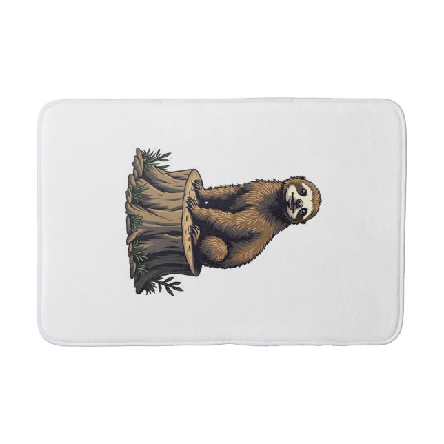 Tapis De Bain Retro Sloth Engraving Wildlife Shirt (3) (Devant)