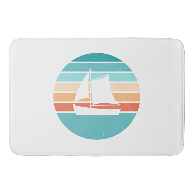 Tapis De Bain Retro Sunset Effet Perdu + Voilier (Devant)