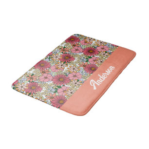 Tapis De Bain Retro Super Floral Daisy Boho